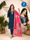 Majito By Kaya Vertican Embroidery Kurti With Bottom Dupatta Wholesalers In Surat